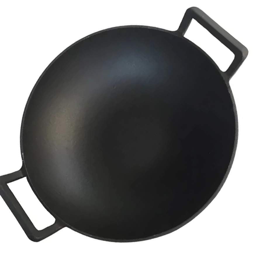 Liatinový wok 36,5 cm s pokrievkou